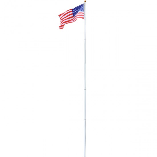 Flag Poles for Outside House, 25FT Sectional Flag Pole Kit, Extra Thick Heavy Duty Aluminum Flagpole, Outdoor Inground Flag Poles with Topper Balls for Yard, Residential or Commercial