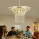 Modern Crystal Chandelier for Living-Room, 8-Light 23.6 Wide Crystal Waterfall Chandelier (Bulb Not Included)