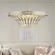 Modern Crystal Chandelier for Living-Room, 8-Light 23.6 Wide Crystal Waterfall Chandelier (Bulb Not Included)