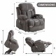 Power Lift Recliner Chair with Heat and Massage Electric Fabric Recliner Chair for Elderly with Side Pocket, USB Charge Port, Remote Control for Living Room (Grey)A+B