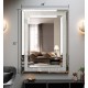 Large Wall-Mounted Silver Decorative Rectangular Wall Mirror for Home, Living Room, Bedroom, Entryway (clear HD mirror)