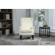 COOLMORE Wood Frame Armchair, Modern Accent Chair Lounge Chair with Sturdy Wood Legs for Living Room Bedroom(Beige)