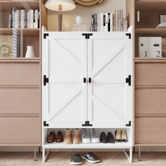 Shoe Cabinet with Doors, 6-Tier Shoe Storage Cabinet with Adjustable Shelves, Wooden Shoes Rack Shoe Storage Organizer for Entryway, Hallway, Closet, Living Room