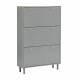 ON-TREND Narrow Design Shoe Cabinet with 3 Flip Drawers, Wood Grain Pattern Top Entryway Organizer with 3 Hooks, Free Standing Shoe Rack with Adjustable Panel for Hallway, Grey