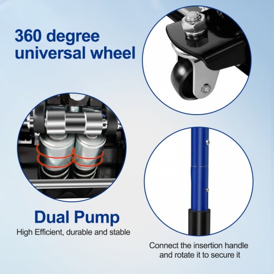 Floor Jack,3Ton/6600lbs Low Profile Floor Jack,dual Piston Quick Lift Pump,Lifting Range 75mm/2.95