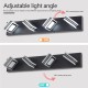 LED Modern Black Vanity Lights, 4-Lights Acrylic Matte Black Bathroom Vanity Lights Over Mirror