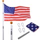 Flag Poles for Outside House, 25FT Sectional Flag Pole Kit, Extra Thick Heavy Duty Aluminum Flagpole, Outdoor Inground Flag Poles with Topper Balls for Yard, Residential or Commercial