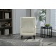 COOLMORE Wood Frame Armchair, Modern Accent Chair Lounge Chair with Sturdy Wood Legs for Living Room Bedroom(Beige)