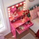 Makeup Vanity Desk with Mirror & Light