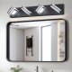 LED Modern Black Vanity Lights, 4-Lights Acrylic Matte Black Bathroom Vanity Lights Over Mirror