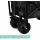 YSSOA Heavy Duty Folding Portable Cart Wagon with 7\'\' Widened All-Terrain Wheels Prevent to Sinking in The Sand, Adjustable Handles and Double Fabric for Shopping, Park, Beach, Camping, Black