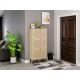 Natural  Rattan 3 Door Shoe Rack, Freestanding Modern Shoe Storage Cabinet, for Entryway