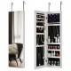 Full Mirror Fashion Simple Jewelry Storage Cabinet  With Led Light  Can Be Hung On The Door Or Wall