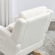 [Video] Welike 27.5  InchW Modern Accent High Back Living Room Casual Armchair Rocker with One Lumbar Pillow, Two Side Pockets,Teddy White (Ivory)