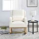 [Video] Welike 27.5  InchW Modern Accent High Back Living Room Casual Armchair Rocker with One Lumbar Pillow, Two Side Pockets,Teddy White (Ivory)