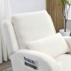 [Video] Welike 27.5  InchW Modern Accent High Back Living Room Casual Armchair Rocker with One Lumbar Pillow, Two Side Pockets,Teddy White (Ivory)