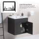 Black 20 Inch Bathroom Vanity with Sink,Large Storage Space, Wall Mounted Bathroom Vanity Sink