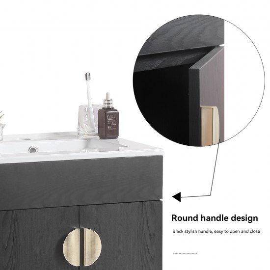 Black 20 Inch Bathroom Vanity with Sink,Large Storage Space, Wall Mounted Bathroom Vanity Sink