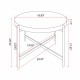 Modern Thread Design Round Coffee Table , MDF Table Top with Cross Legs Metal Base(Set of 2 pcs )