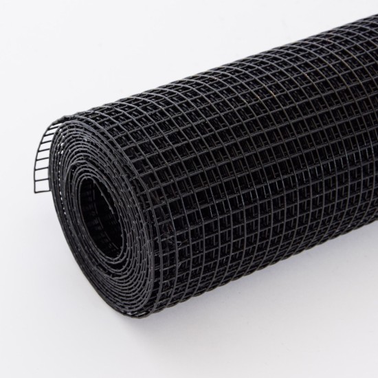 24 inch×50 ft Black Vinyl Coated Hardware Cloth, 21 Gauge 1/4 inch Black PVC Hardware Cloth, Black Welded Wire Fence Supports Poultry-Netting Cage-Home Improvement and Chicken Coop