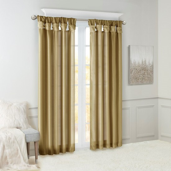 Twist Tab Lined Window Curtain Panel(Only 1 Pc Panel)