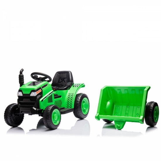 12V Kids Ride On Electric Tractor Black Knight,Kids Ride On Toy.2WD,Non-skid tires, steering wheel, foot pedal,With Removable storage tug,Light,Bluetooth,Music,MP3,USB,Power Display For Kids Aged 3+.