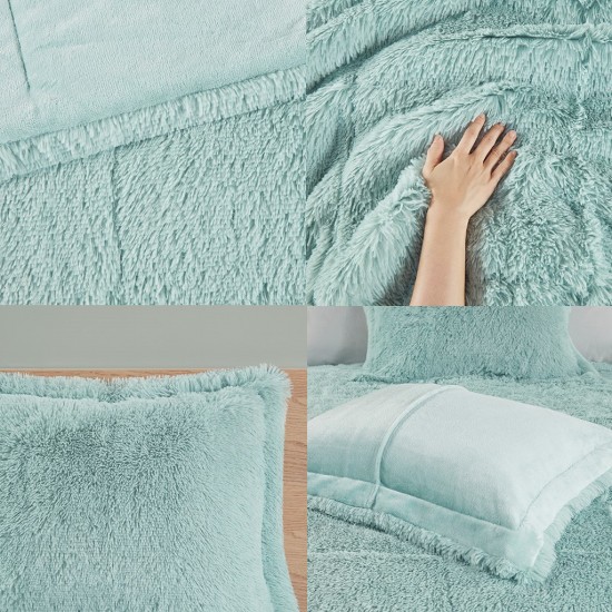 Shaggy Long Fur Comforter Mini Set