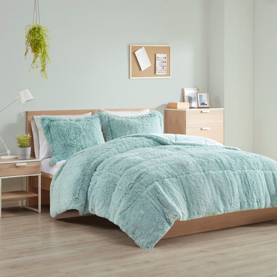 Shaggy Long Fur Comforter Mini Set