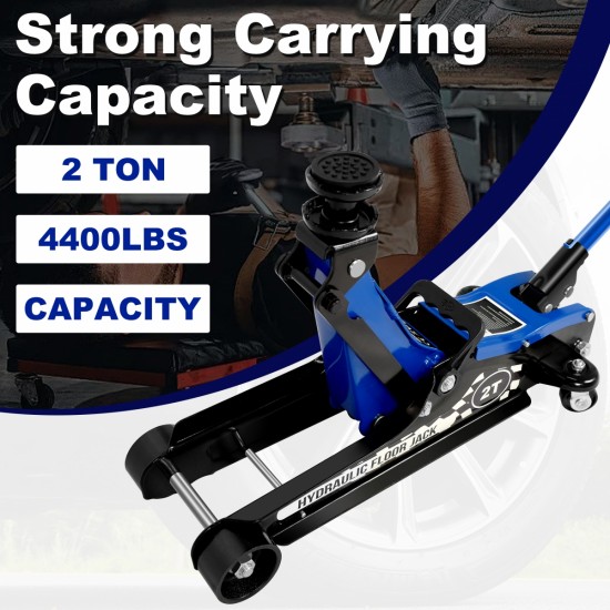 Floor Jack,2Ton/4400lbs Low Profile Floor Jack,Hydraulic floor jack Lifting range 85mm/3.35