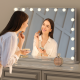 Hollywood Vanity Mirror with Speaker and Lights: 18 Bulbs, 3 Light Colors, Adjustable Brightness, USB Charging Port - Tabletop or Wall Mountable Beauty Mirror for Bedroom