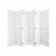 6 Panel Room Divider, 5.6Ft Pegboard Display Wooden Room Divider Folding Privacy Screen Room Divider Freestanding Peg Board Display for Trade Show Craft Show Home Wall Organizer,Elegant White