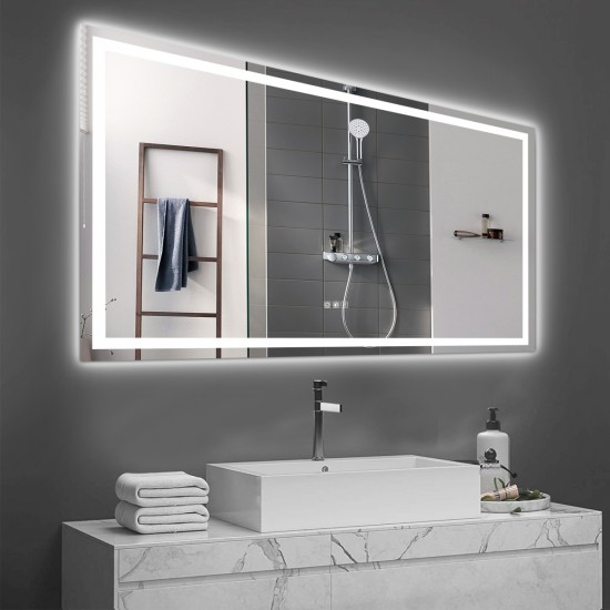 LED illuminated mirror, 72 inch ×36 inch LED Mirror Light Bathroom,anti-Fog & Dimming Led Bathroom Vanity Mirror