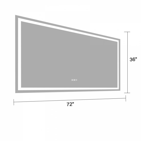 LED illuminated mirror, 72 inch ×36 inch LED Mirror Light Bathroom,anti-Fog & Dimming Led Bathroom Vanity Mirror