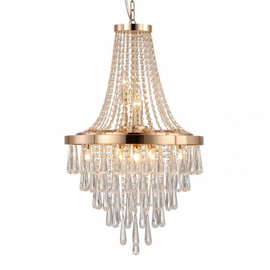 Gold Crystal Chandeliers,Large Contemporary Luxury Ceiling Lighting for Living Room Dining Room Bedroom Hallway (Bulbs Not Included)