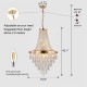 Gold Crystal Chandeliers,Large Contemporary Luxury Ceiling Lighting for Living Room Dining Room Bedroom Hallway (Bulbs Not Included)