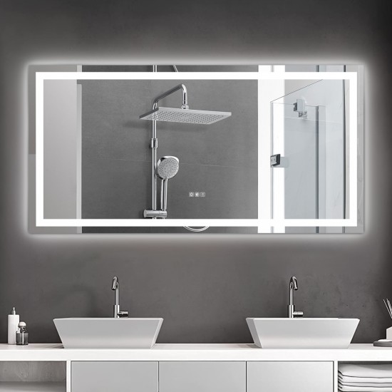 LED illuminated mirror, 72 inch ×36 inch LED Mirror Light Bathroom,anti-Fog & Dimming Led Bathroom Vanity Mirror