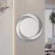 24 inch Wall-Mounted Silver Decorative Round Wall Mirror for Home, Living Room, Bedroom, Entryway