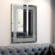 Large Wall-Mounted Silver Decorative Rectangular Wall Mirror for Home, Living Room, Bedroom, Entryway (91*61CM)