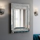 Large Wall-Mounted Silver Decorative Rectangular Wall Mirror for Home, Living Room, Bedroom, Entryway (91*61CM)