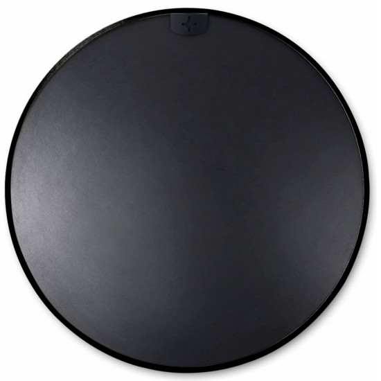 Black 30 Inch Metal Round Bathroom Mirror