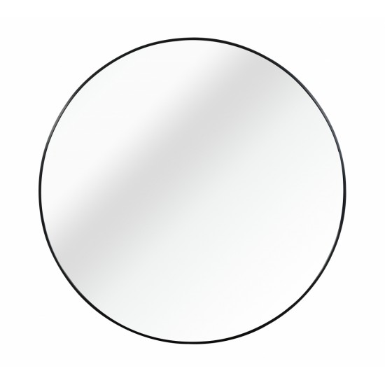 Black 30 Inch Metal Round Bathroom Mirror