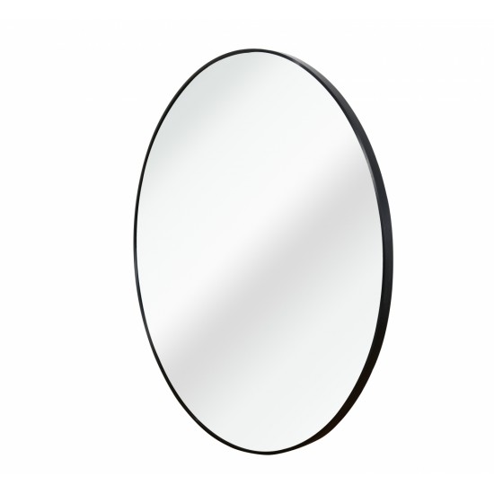 Black 30 Inch Metal Round Bathroom Mirror