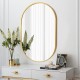 Gold 20 x 28 Inch Metal Oval  Mirror