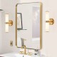 Golden and Elegant Resin Wall Sconce,Set of 2,Modern Vertical Light Fixture for Bathrooms, Hallways, and Bedrooms (Only Inoor)