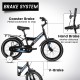 A14115 Kids Bike 14 inch for Boys & Girls with Training Wheels, Freestyle Kids' Bicycle with fender and carrier.