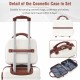 20 IN Hardside Luggage with Cosmetic Case , 2 Piece Lightweight Suitcase Set with Spinner Wheels, Carry on Vintage Luggage,White