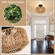 Boho Light Fixtures Ceiling Mount,Mini Rattan Chandelier Light Fixture with Dimmable LED Bulb,Hand Woven Ceiling Light Fixtures Flush Mount for Hallway Bedroom Kitchen Entryway Living Room