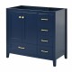 36'' Bathroom Vanity without Sink, Modern Bathroom Cabinet with 4 Drawers, Freestanding Wood Bathroom Vanity, Blue (NOT INCLUDE BASIN)