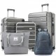 5 Piece Luggage Set with Expandable Duffel Bag & Foldable Backpack – 20 Inch/24 Inch/28 Inch Suitcases with 360° Spinner Wheels, TSA Lock, grey