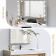 Hollywood Vanity Mirror with Speaker and Lights: 18 Bulbs, 3 Light Colors, Adjustable Brightness, USB Charging Port - Tabletop or Wall Mountable Beauty Mirror for Bedroom